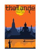 Affiche Thalande temple 30x40cm