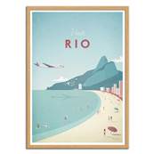 Affiche visit Rio Brésil 50x70cm Henry Rivers