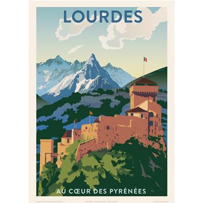Affiches Lourdes cœur des Pyrénées 50x70cm Fricker
