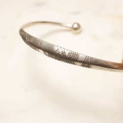 Bracelet touareg argent et ébène Niamey