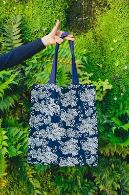 Sac coton Tote bag indigo japonais Botan