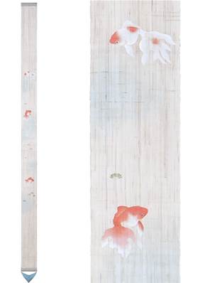 Décoration artisanale japonaise Trois poissons rouges KOI 170 cm