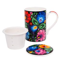 Tisanière noire avec infuseur 280 ml polonaise 