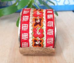 Bracelet ethnique Tibétain, tissus brodé Chökyong