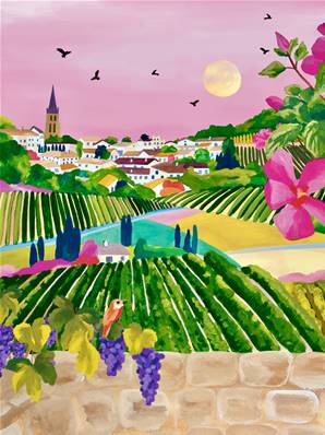 Affiche St Emilion et ses vignes 30x40 Nolwen