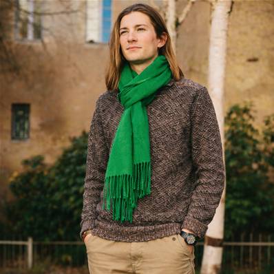 Etole en viscose et cachemire vert sapin