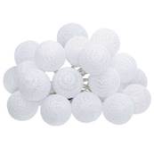 Guirlande de 20 boules lumineuses blanches Leds. Alimentation sur secteur.