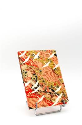 Carnet papier japonais grues sur fond rouge 80 pages