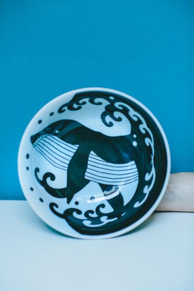 Bol à ramen japonais motif baleine diam 21cm x 8cm