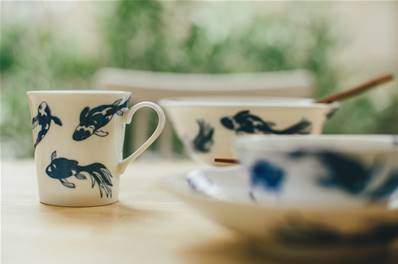 Tasse Motif Poisson bleu 12X9X9,5CM 300ML