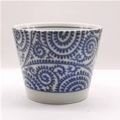 Tasse japonaise bleue motif pieuvres 7cm