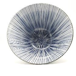 Bol ramen japonais conique à rayures bleues Ø 16 cm