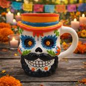 Tasse t�te de mort mexicaine homme
