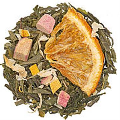 "Thé de la bonne humeur" Thé vert -Bergamote Rhubarbe-