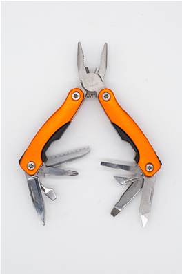 Pince multifonction orange 9 outils de poche avec étui