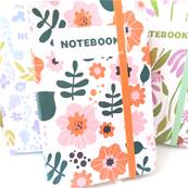 Carnet format A5 fleurs oranges 14x21cm