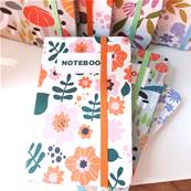 Carnet format A5 fleurs oranges 14x21cm