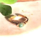 Bague pierre carre amazonite