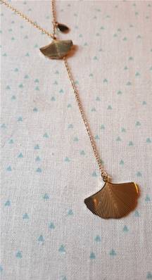 Collier 2 Feuilles de Gingko