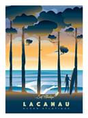 Affiche Lacanau plage pin 30x40cm Plume13