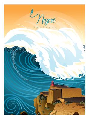 Affiche Nazaré Portugal 50x70cm Plume17