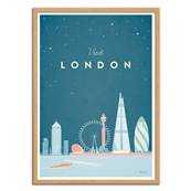 Affiche visit Londres Royaume-Uni 30x40cm Henry Rivers