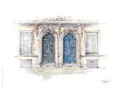 Affiche porte rue Aristide Briand Bordeaux 30x40cm Aquarelle25