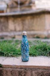 Bouteille isolante inox "fleurs de cerisier" bleue 500 ml