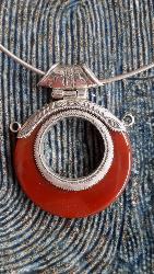 Collier touareg argent Cornaline et argent