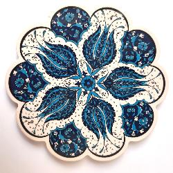 Dessous de plat Iznik fait � la main fleur 19,5cm