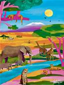 Affiche Kenya faune sauvage 30x40 Nolwen