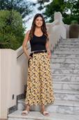 Pantalon SHINO ceintur� imprim� v�g�tal