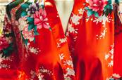 Kimono chinois pour femme satiné Taille unique