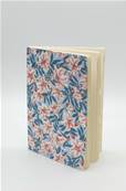 Carnet japonais motifs fleurs d'iris roses fond bleu 80 pages