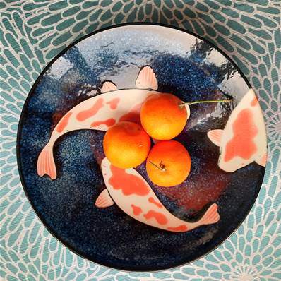 Saladier japonais carpe Koi 21,5 cm x 8 cm