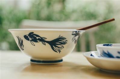 Bol à ramen Motif Poisson bleu 19 x8,5 cm 1000ML