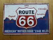 Plaque métal 28x40 vintage ROUTE 66.