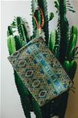 Trousse grand modle motif INCA vert