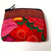 Porte monnaie motifs fleuri 2 Guatémala