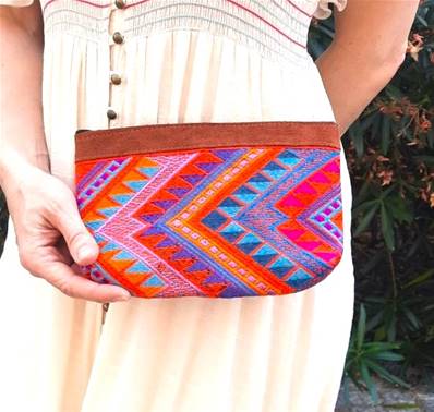 Pochette zippée motifs géométriques 3