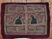 Patchwork traditionel kunas Motif 2 oiseaux 47 cm x 52 cm