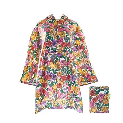 Poncho de pluie pliable recyclé florale