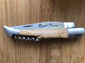 Couteau long pliable acier en bois tire-bouchon "Bougna" 21 cm