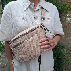 Sac banane double velour cotel beige