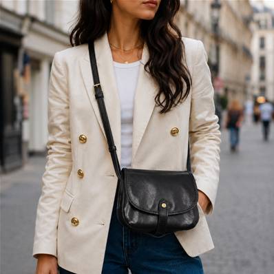 Sac cuir italien noir