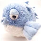 Peluche Poisson Diodon globe bleu 18cm