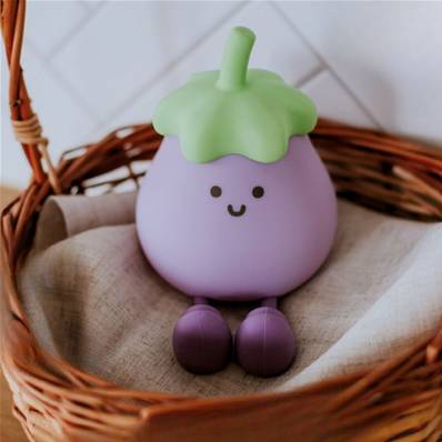 Veilleuse enfant Aubergine LED en silicone tactile USB