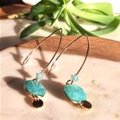 Pendants dors - amazonite