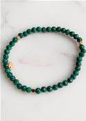 Bracelet 3 trios de perles en malachite