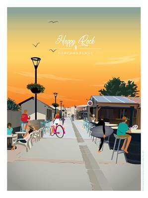 Affiche Carcans rock happy 30x40cm Plume33